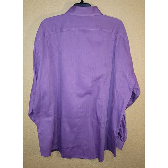 Cremieux Mens Long Sleeve Linen Button Down Dress Shirt Purple Size Collared - Picture 5 of 13